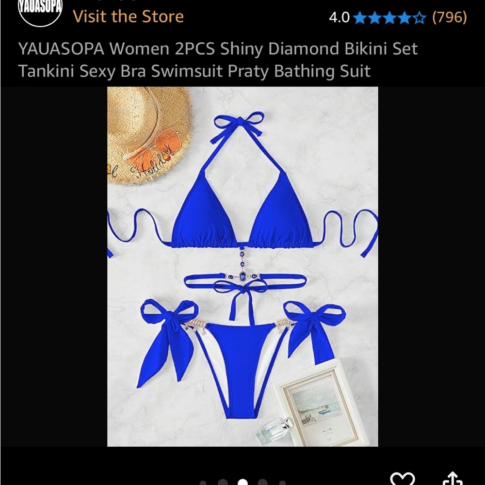 Vibrant Blue Triangle Bikini with Adjustable Ties